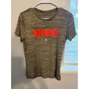 Nike Cleveland Browns NFL Womens Small Brown Space Dye Performance T-Shirt Logo